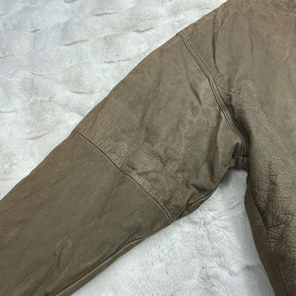 🔥VTG 90s Body Equip Suede Leather Distressed Rusty Bomber Jacket Men’s L- XL - Picture 12 of 16